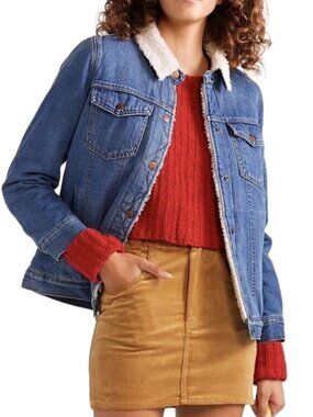 Madewell Women's Size Large Oversized Sherpa Edition Jean Jacket